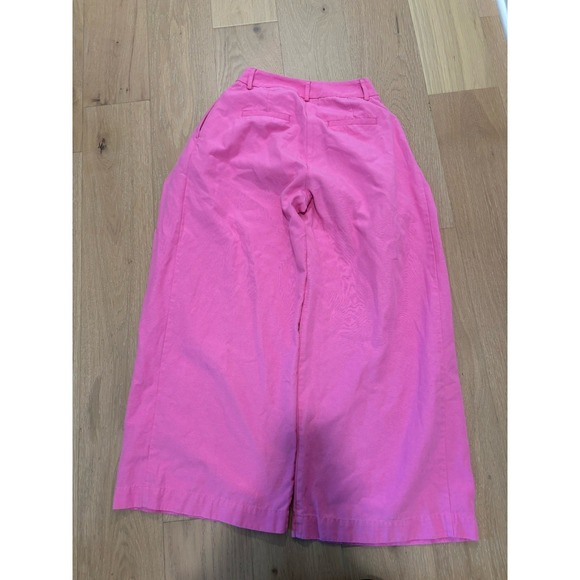 Farm Rio Anthropologie Wide-Leg Pants Women's Size Small Pink Slacks - Picture 3 of 6